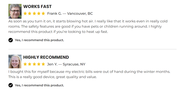 WellHeater testimonials